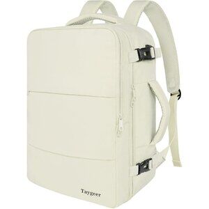 Taygeer Women's Cream Beige Travel Backpack Carry On 15.6inch Laptop Backpack